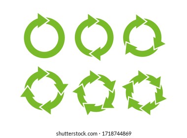 Recycle icon symbol vector. Recycling and rotation arrow icon pack