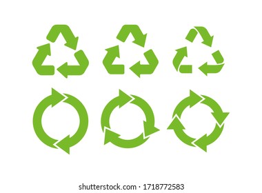 Recycle Icon Symbol Vector. Recycling And Rotation Arrow Icon Pack