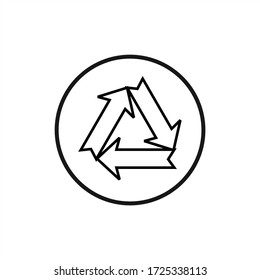 Recycle icon symbol vector. Recycling and rotation arrow icon symbol sign