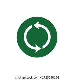 Recycle icon symbol vector. Recycling and rotation arrow icon symbol sign