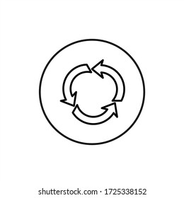 Recycle icon symbol vector. Recycling and rotation arrow icon symbol sign