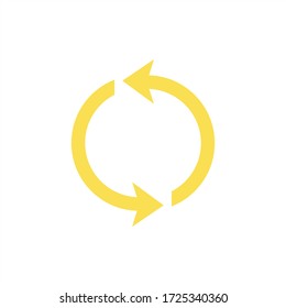 Recycle icon symbol vector. Recycling and rotation arrow icon. flat line symbol.
