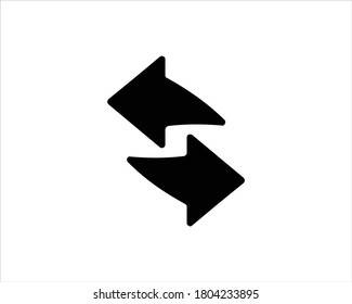 Recycle icon symbol vector. Recycling and rotation arrow icon