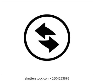 Reciclar vector de símbolo de icono. Icono de flecha de reciclaje y rotación