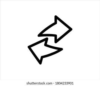 Recycle icon symbol vector. Recycling and rotation arrow icon