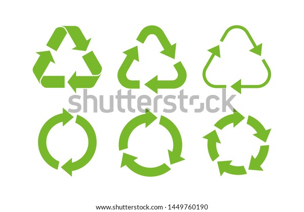 Recycle icon symbol vector. Recycling and rotation\
arrow icon pack