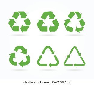 Recycle icon symbol vector. Set of Recycle eco vector icon