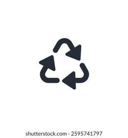 Recycle icon symbol vector sign isolated on white background illustration for graphic and web design