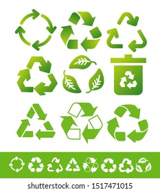 Recycle icon template color editable. Recycle Recycling symbol vector sign isolated on white background illustration for graphic and web design