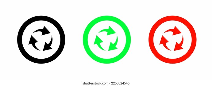 Conjunto de ilustraciones de plantillas de iconos de reciclaje.