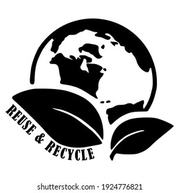 Recycle icon. Template isolated on white background. 2D simple flat style graphic design. Can be used for any purposes. Vector EPS10
