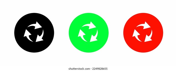 Recycle icon template set isolated white backgroun. Stock vector illustration.