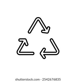 Recycle icon Thin line art isolated