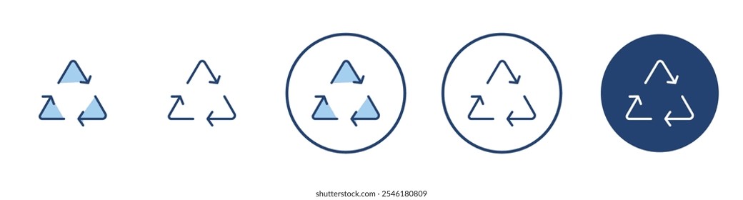 Recycle icon Thin line art isolated