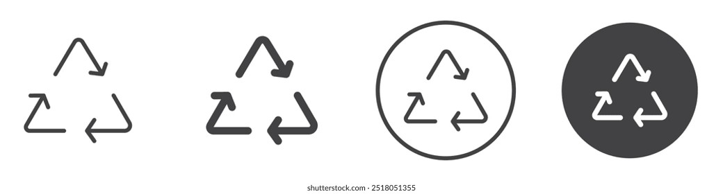 Recycle icon thin line illustration