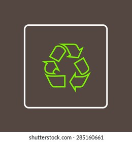 Recycle Icon Thin Line Simple Logo Minimalistic Style Vector Illustration