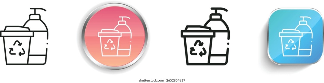 recycle icon. Thin Linear, Regular and Button Style Design Isolated On White Background