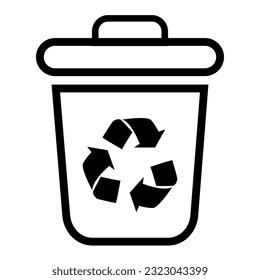 Recycle icon and trash symbol, Delete Icon, Recycling sign, Recycle symbol Isolated on white background, Vector Illustration