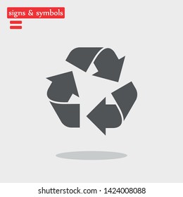 Recycle icon in trendy flat style isolated on background.  Recycling icon page symbol for your web site design recycle sign of a logo, app, UI.   EPS10.