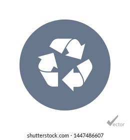 Recycle icon in trendy flat style isolated on background. Recycling icon page symbol for your web site design recycle sign of a logo, app, UI. EPS10.