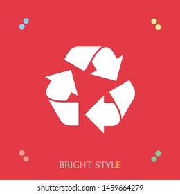 Recycle icon in trendy flat style isolated on background. Recycling icon page symbol for your web site design recycle sign of a logo, app, UI. EPS10.