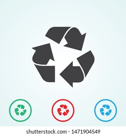 Recycle icon in trendy flat style isolated on background. Recycling icon page symbol for your web site design recycle sign of a logo, app, UI. EPS10.
