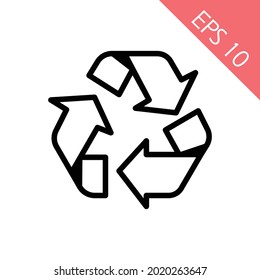 recycle icon in trendy flat style isolated on background. recycle icon page symbol for your web site design recycle icon logo, app, UI. recycle icon Vector illustration, EPS10, Premium.