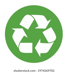 Recycle icon vector. Arrows recycle eco symbol vector illustration.  Cycle recycled icon. Recycled materials symbol.