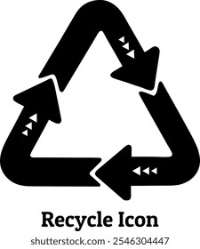 Recycle Icon, Vector art design, Silhouette