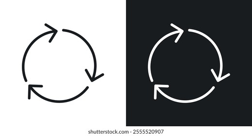 Recycle icon vector collection in black and white.