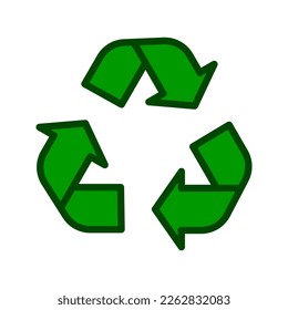 Recycle icon vector color editable