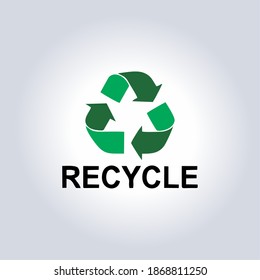 Recycle Icon Vector Design Illustration on white background. Copy Space for text and logo