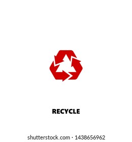 recycle icon. recycle vector design. sign design. red color