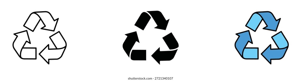 Vector de icono de reciclaje. sostenibilidad ambiental, símbolo de reducción de residuos. Ilustración vectorial.