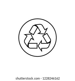 Recycle Icon Vector in Flat Design & Line Art Style on White Isolated background. EPS 10.