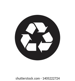 Recycle icon vector. Flat icon recycling symbol