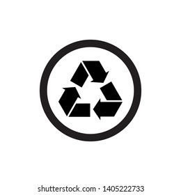 Recycle icon vector. Flat icon recycling symbol