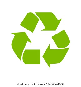 Recycle icon vector graphics design. Green color. Perfect for business concepts, backgrounds, backdrop, poster, sticker, banner, label, chart and wallpaper.