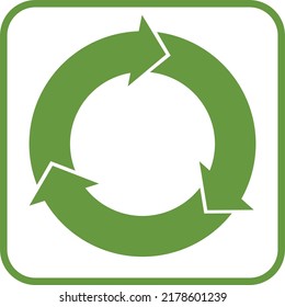 Recycle icon vector with green color
