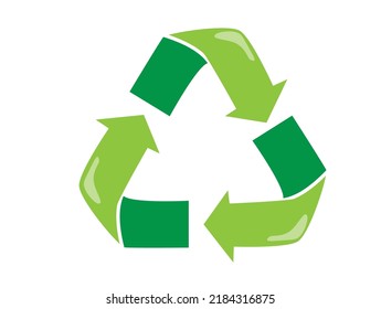 Recycle icon vector Green triangular eco recycle icons