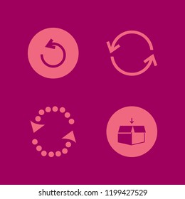 recycle icon. recycle vector icons set open box, recycle sign and reload arrow