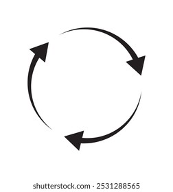 Ilustración vectorial de icono de reciclaje. Vector de flecha circular, refrescar Ilustración vectorial de icono de flecha.