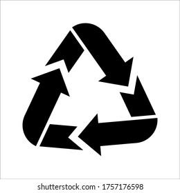 Ilustración vectorial del icono de reciclaje aislada en fondo blanco