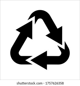 Ilustración vectorial del icono de reciclaje aislada en fondo blanco