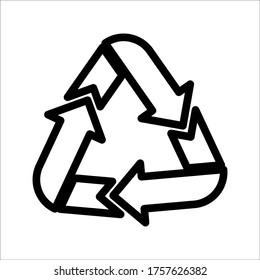 Ilustración vectorial del icono de reciclaje aislada en fondo blanco