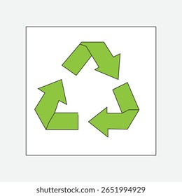 Recycle icon vector illustration of a mobius loop consisting of three arrows chasing each other, this symbol indicates that a product or material can be recycled.