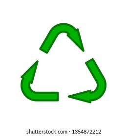 Recycle icon. Vector illustration on white background