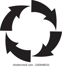 Recyclingsymbol, Vektorgrafik auf weißem Hintergrund