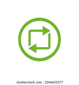 Symbol wiederverwenden. Vektorgrafik auf weißem Hintergrund.