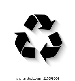 recycle icon - vector illustration with shadow